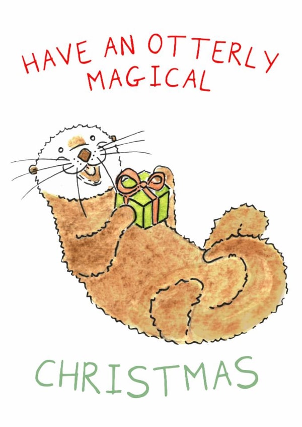 Otter Christmas Card 1010 created by Otterly Madness