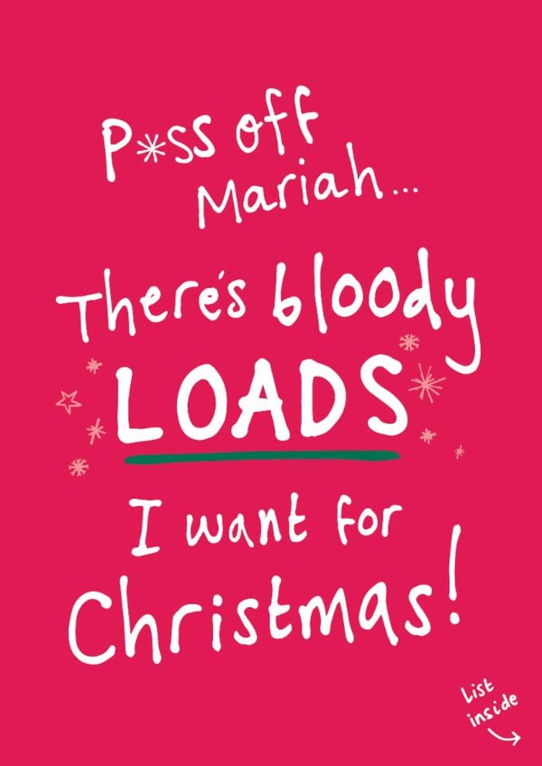 P*ss Off Mariah Carey Christmas Card created by Bow & Bell