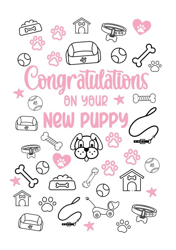 Congratulations On Your New Puppy - Pink created by Rambos Packed