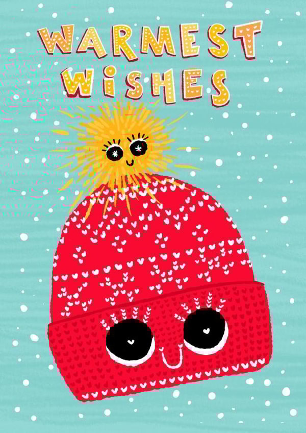 Christmas card - Warmest Wishes - Cute Sweet illustration - Holiday Greetings created by Paula Romani Studio