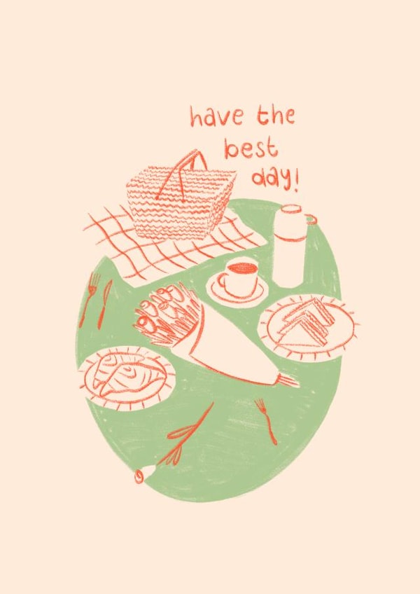 Arty Birthday Card - Have The Best Day! - Picnic created by Lydia Ellen Greaves