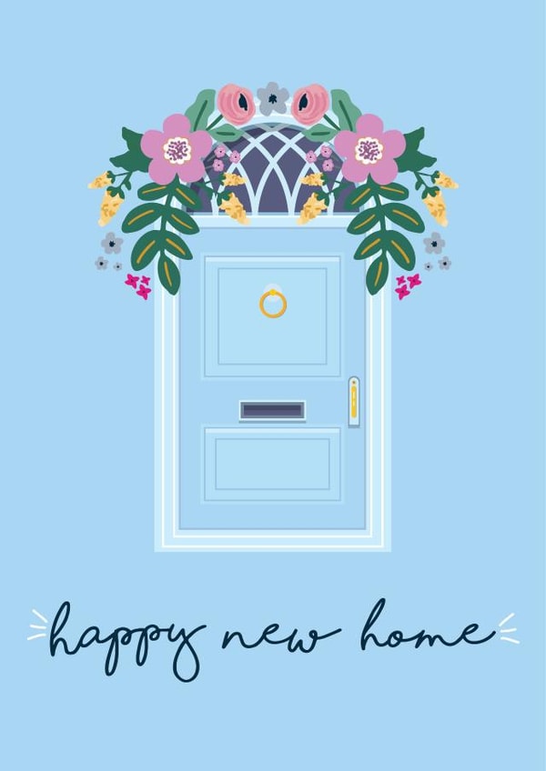 Pretty Front Door New Home Card - Floral Door - Happy New Home created by Little Lou Makes