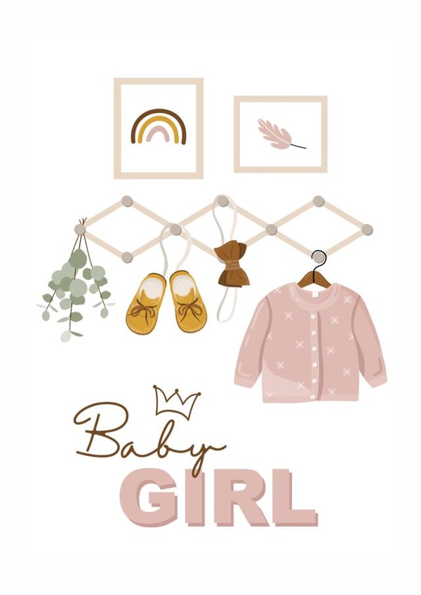 Baby Girl New Baby Card created by Betty & Nell