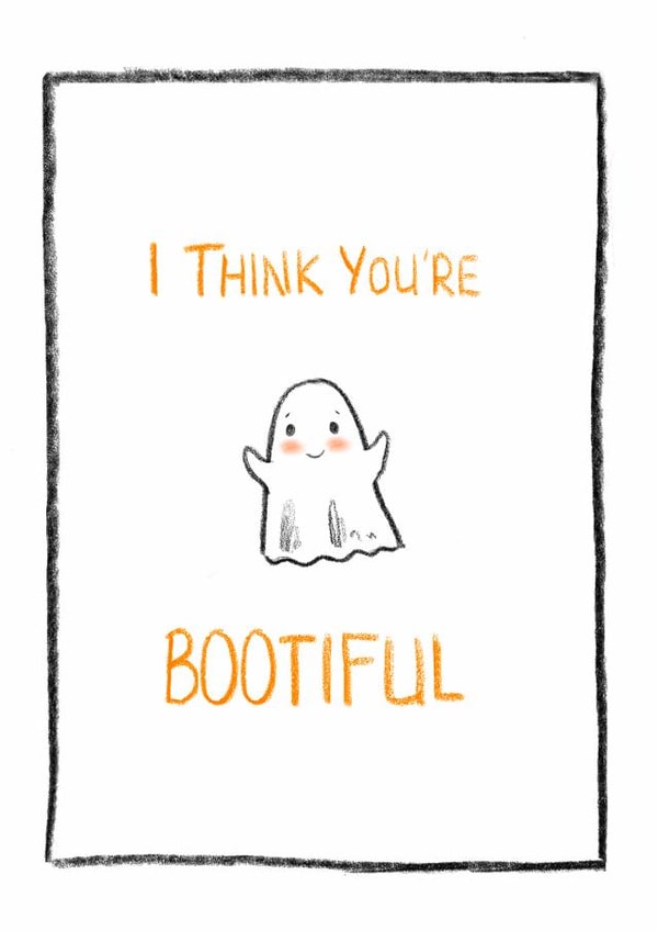 Spooky Halloween Ghost on the outside, Bootiful on the Inside created by Rebecca Bagley