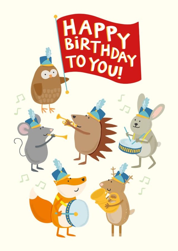 Happy Birthday To You, From The Cutest Animal Band created by Holly Newth