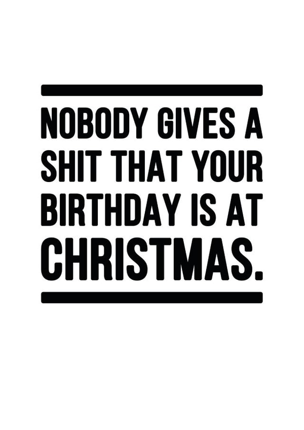 Rude Christmas Birthday Card created by YOUR NAN.