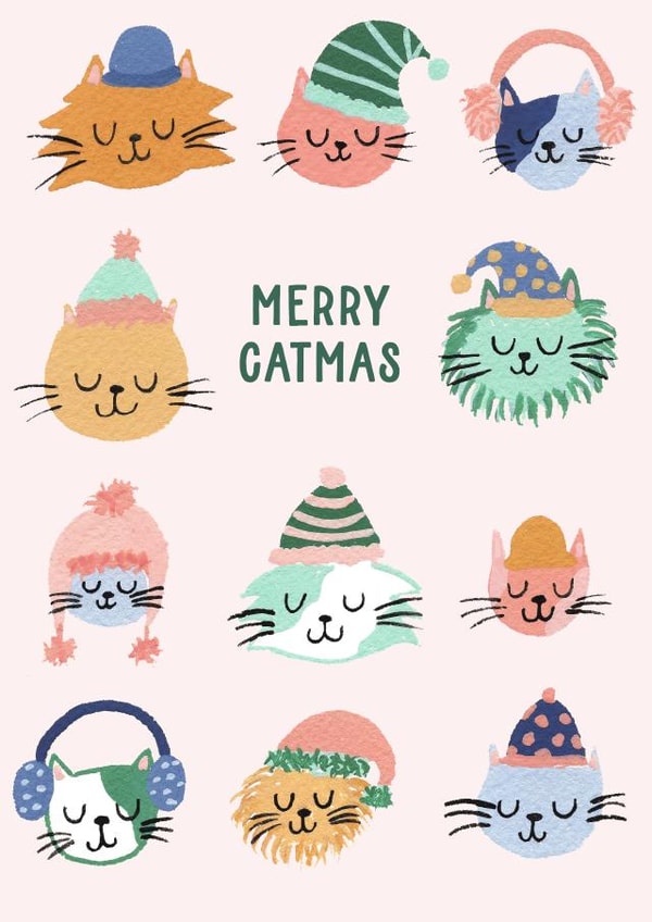 Merry Catmas Christmas Card created by Callisto Design Co.