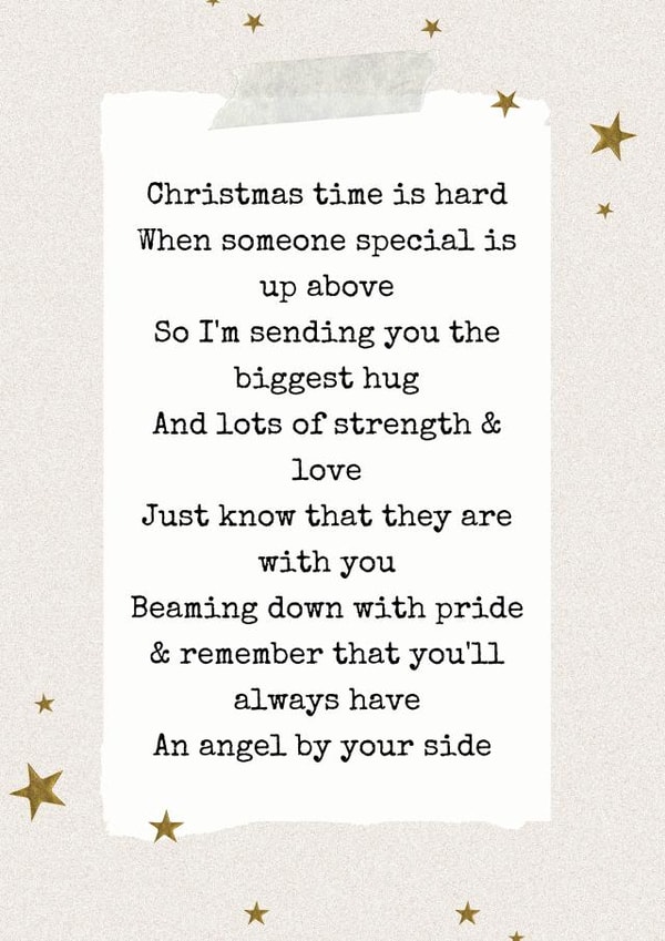 Thinking of You - Christmas Sympathy Card - Stars - Loss - Christmas Time Is Hard - Strength - Love - Angel - Christmas Card created by Moonshine Prints