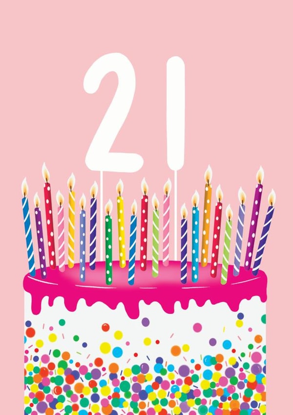 21st Fun Birthday Cake Birthday Card created by Amy Florence Design