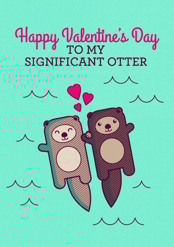 Happy Valentine's Day to my Significant Otter Love Card created by Tiny Bee Cards