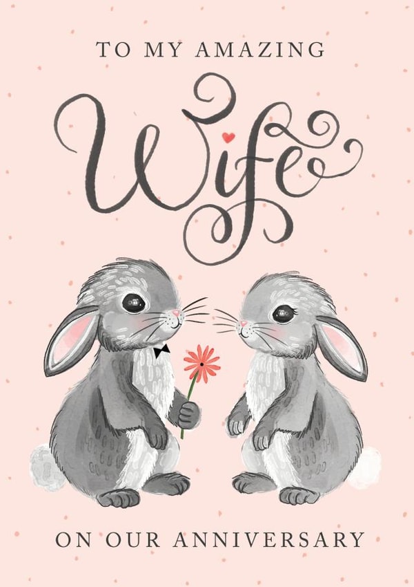 Cute Bunnies Happy Anniversary Wife card created by Making Meadows Ltd