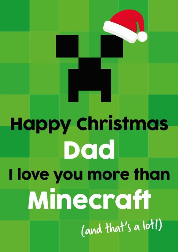 Happy Christmas Dad Minecraft Card created by Tiger Feet Creations