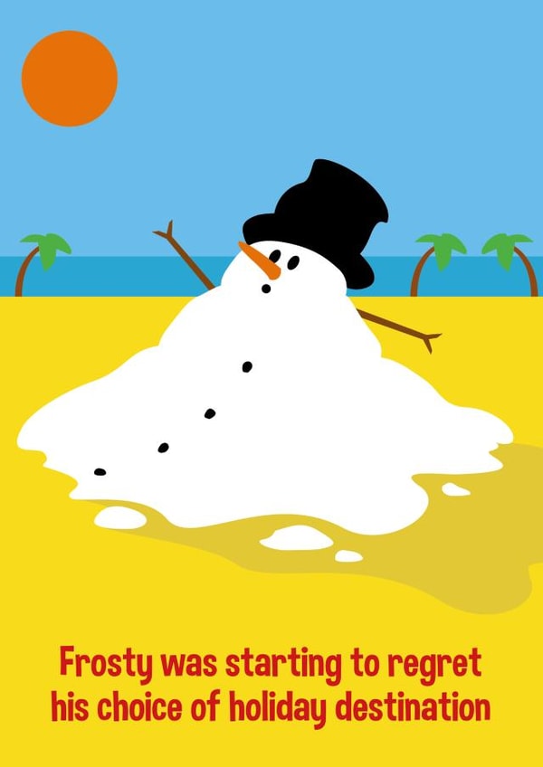 Frosty on holiday Christmas card created by Nifty Cards