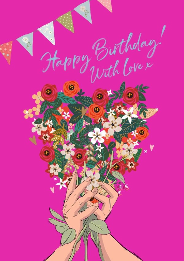 Happy Birthday with love greeting card created by Natalie Ryan