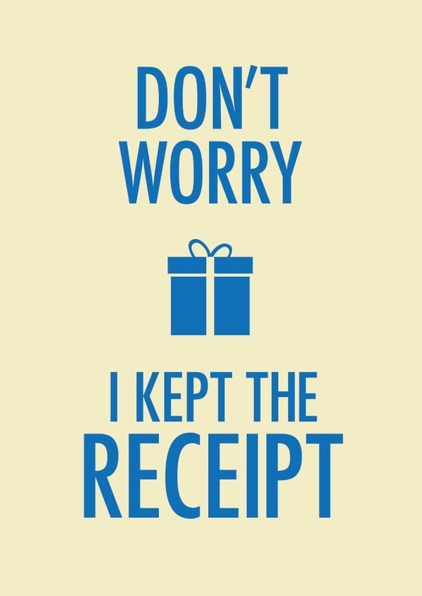 I kept the receipt birthday card created by Nifty Cards