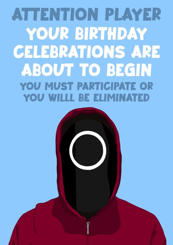 Squid Game Birthday Card created by The Foxy Lemon Co.