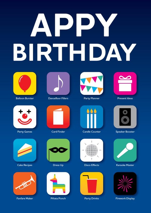 Appy birthday card created by Graham Birch