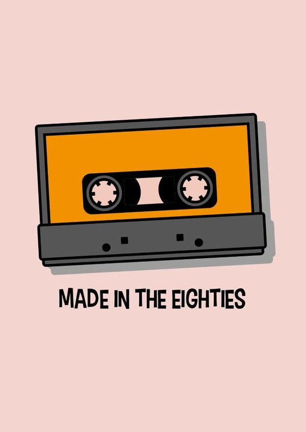 Made in the eighties birthday card 1001 created by Nifty Cards