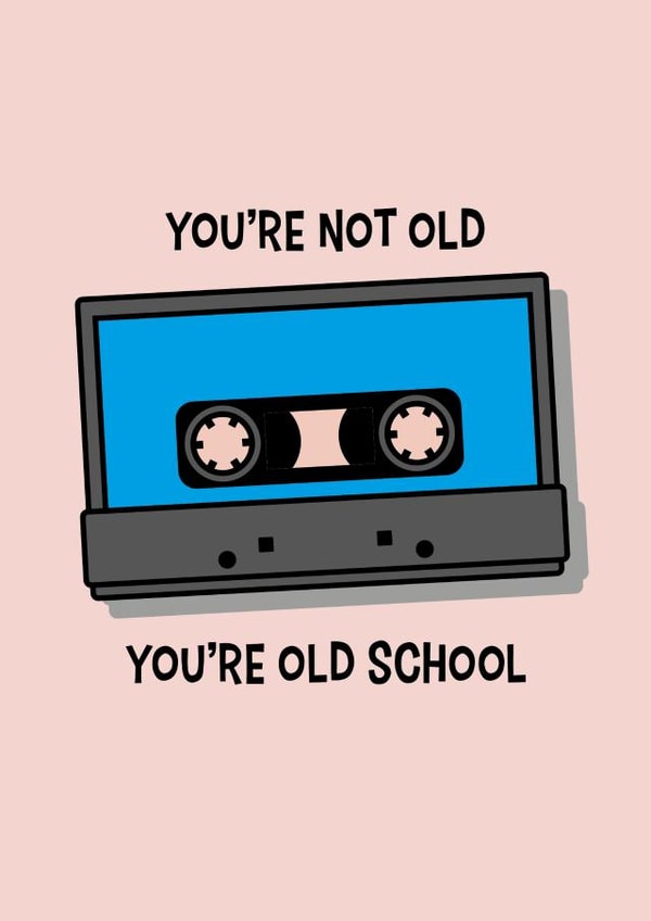 Old school cassette birthday card 1000 created by Nifty Cards