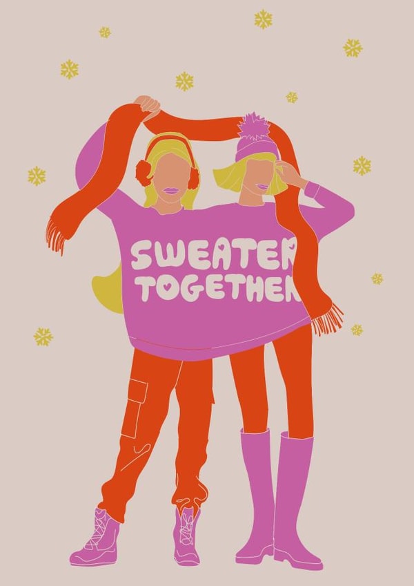 Christmas sweater together card created by Absolutely Adela