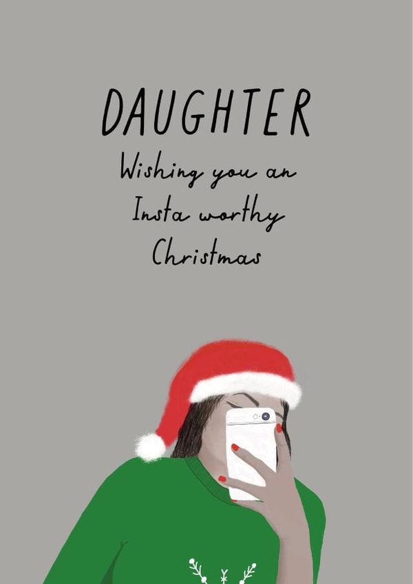 Instagram - Selfie - Instagram Story - Daughter - Teenager - For Her - Modern - Wishing You An Insta Worthy Christmas - Christmas Card created by Urban Collie