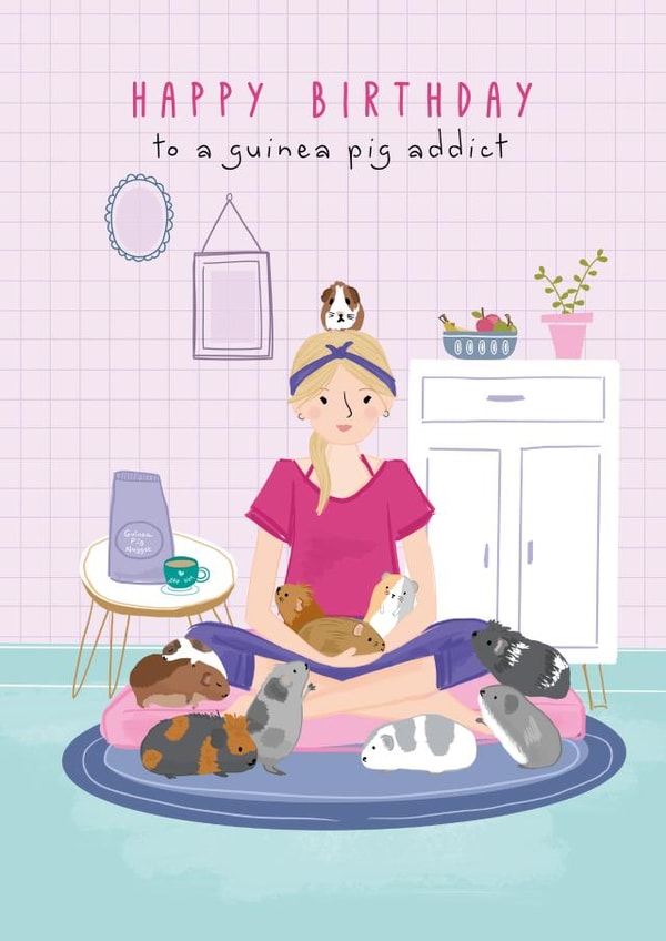 Happy Birthday Guinea Pig Lady Card created by Little Stringers