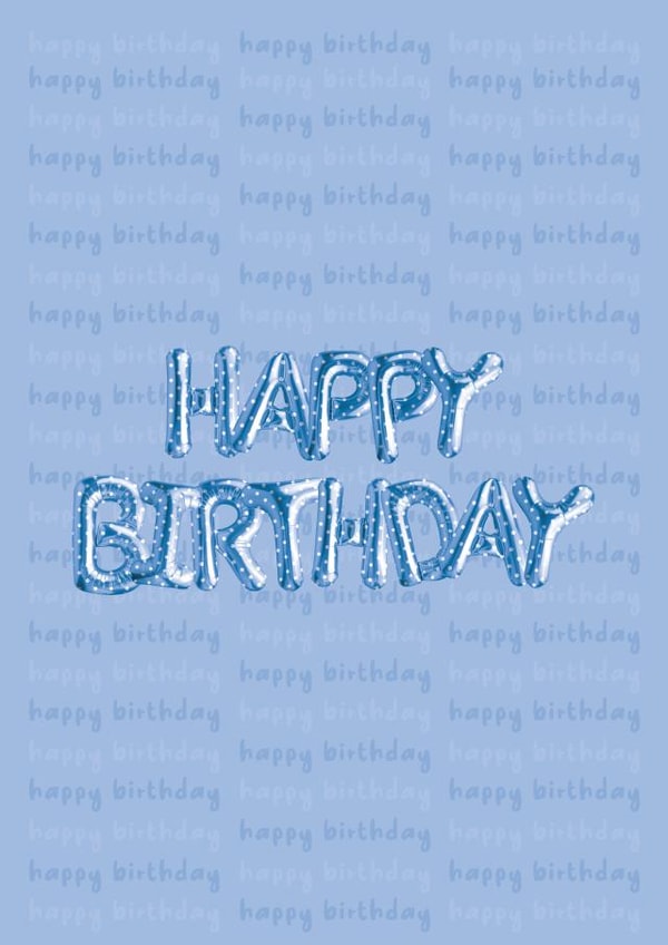 Baby Blue Happy Birthday Helium Balloons Card created by Kayenaat