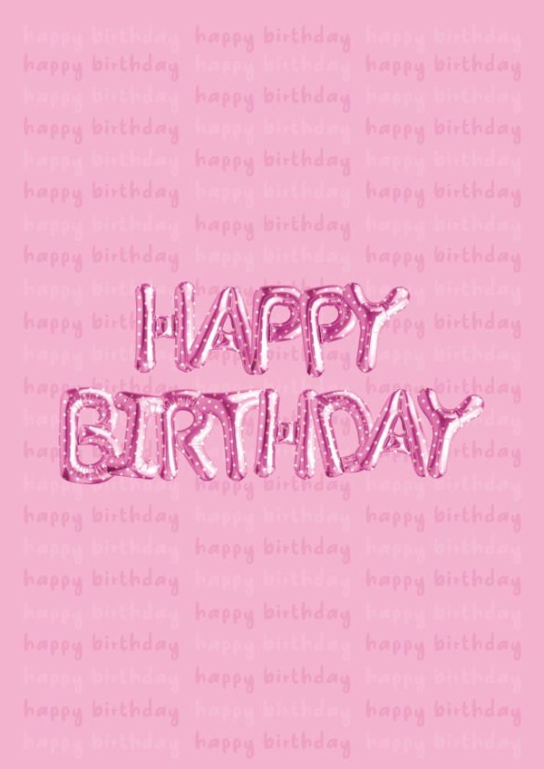 Baby Pink Happy Birthday Helium Balloons Card created by Kayenaat