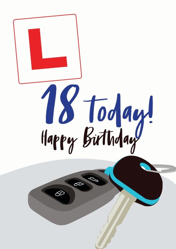 18th Birthday Driving card 1001 created by Jackie Ponwaye Design