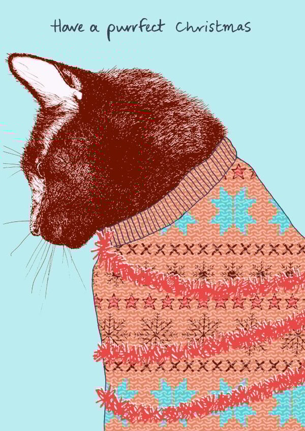 Cat Christmas card created by Pearl Illustrations