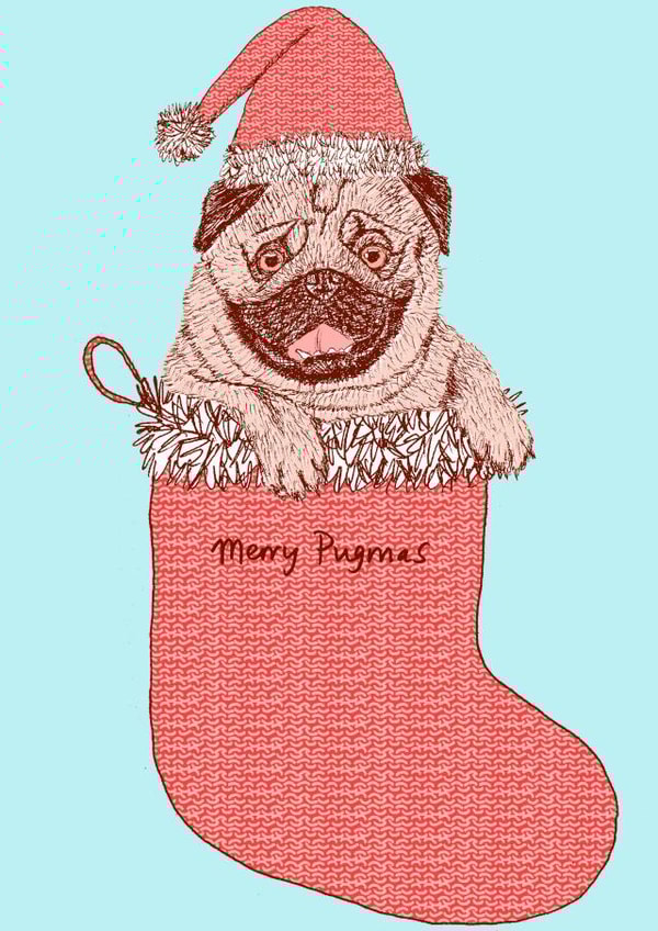 Dog Christmas card created by Pearl Illustrations