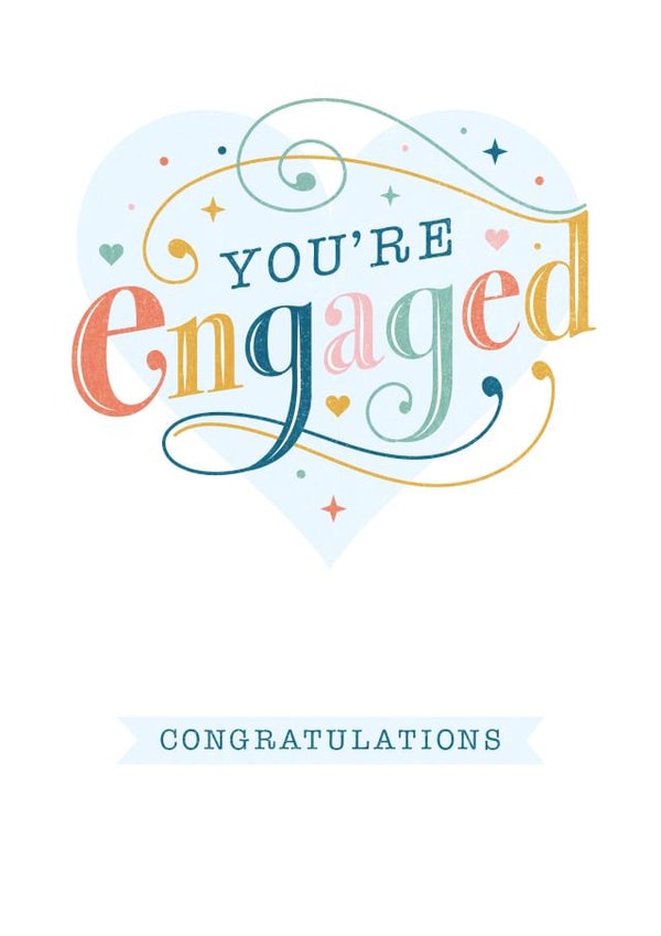 Pretty Engagement Card - For Couples - You're engaged created by Dalia Clark Design