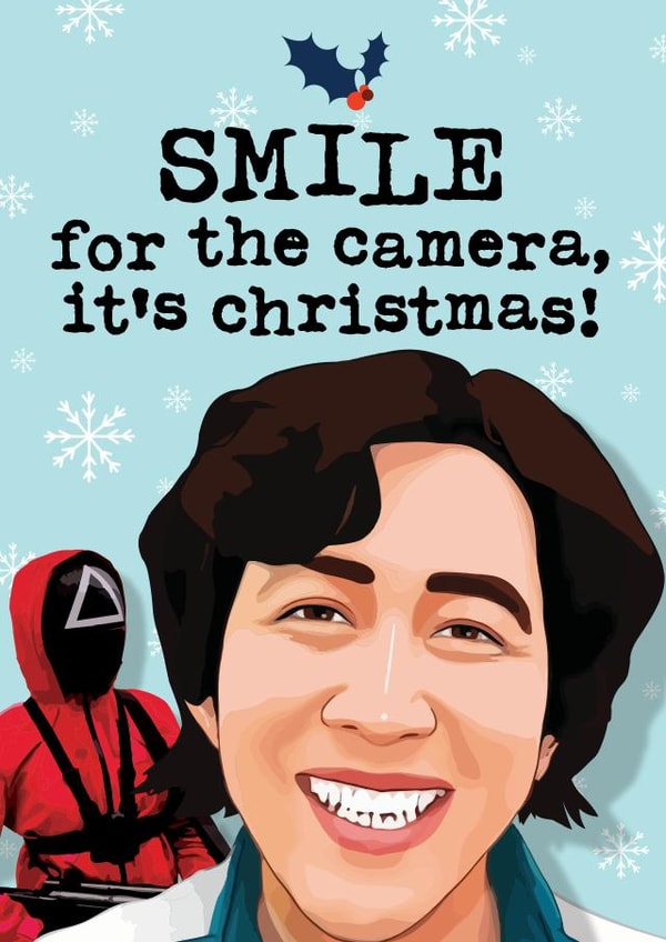 Funny Squid Game Christmas Card - Lee Jung-jae created by Mrs Best Paper Co.