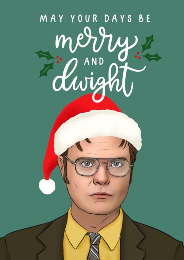 Dwight schrute Christmas card. created by Swish & Scribble