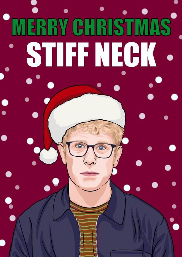 Parenting Hell Stiff Neck Christmas card created by Glam Brock