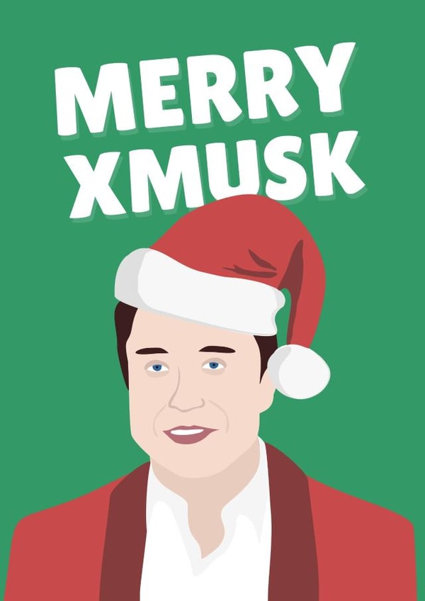 Merry Xmusk Funny Pun Elon Musk Merry Christmas Xmas Fan created by PopDogShop