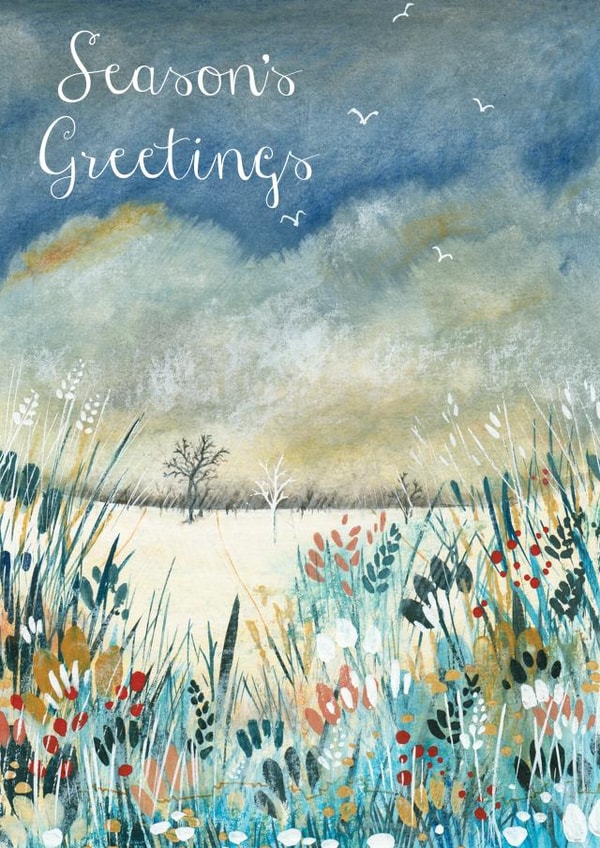 Season's Greetings, wintery scene. Festive created by Kate Brazier