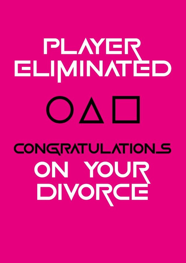 Player Elimated Divorce Card created by Geordies Love Gin