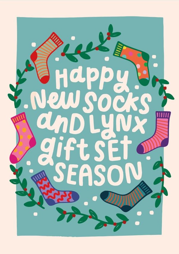 lynx gift set season - card created by katie illustrated