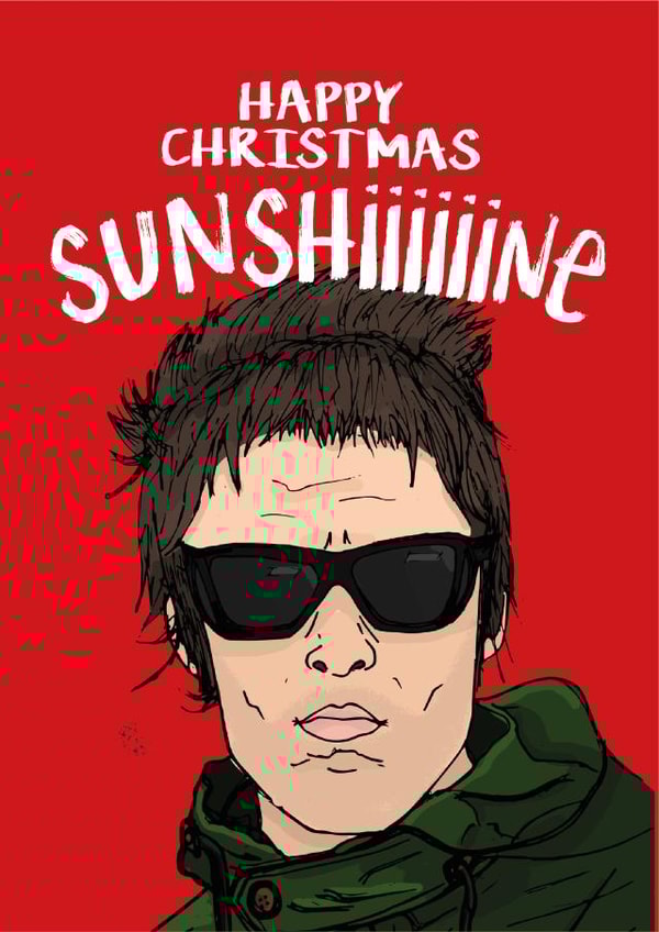 Liam Gallagher Christmas Card created by Freckle & Specs