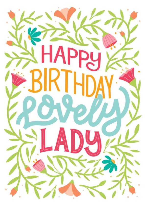 Pretty Birthday Card - Floral - Lovely Lady created by by Rachel Manzano