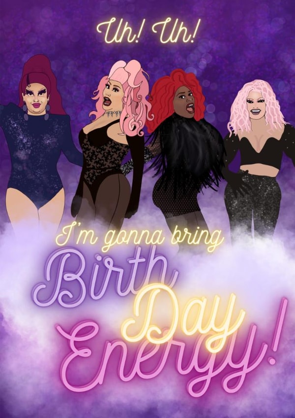 Fun Birthday Card - Energy BDE - Drag Race created by Esther the Sketcher