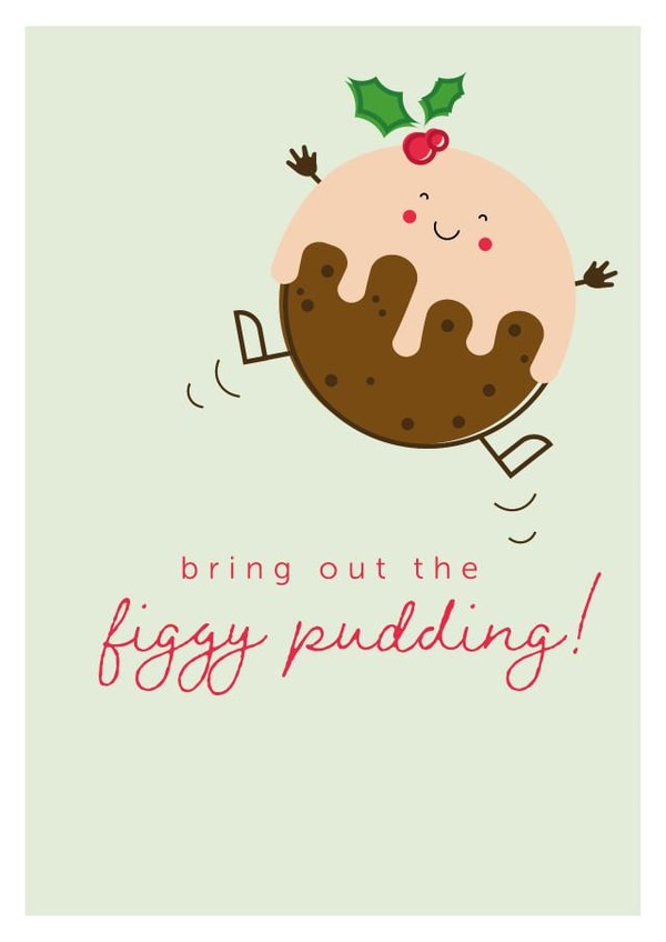 Excited Christmas Pudding Christmas Card created by Designed By Lizzi