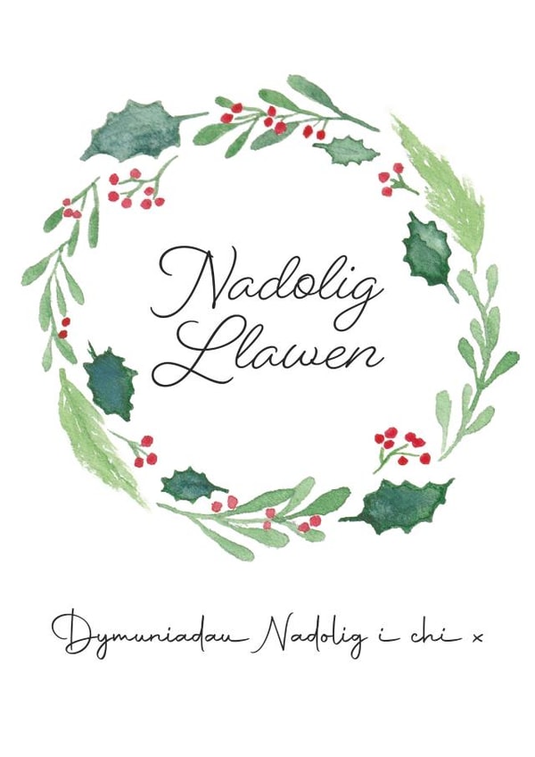 Welsh Merry Christmas Nadolig Llawen created by Strawberry Moon Designs