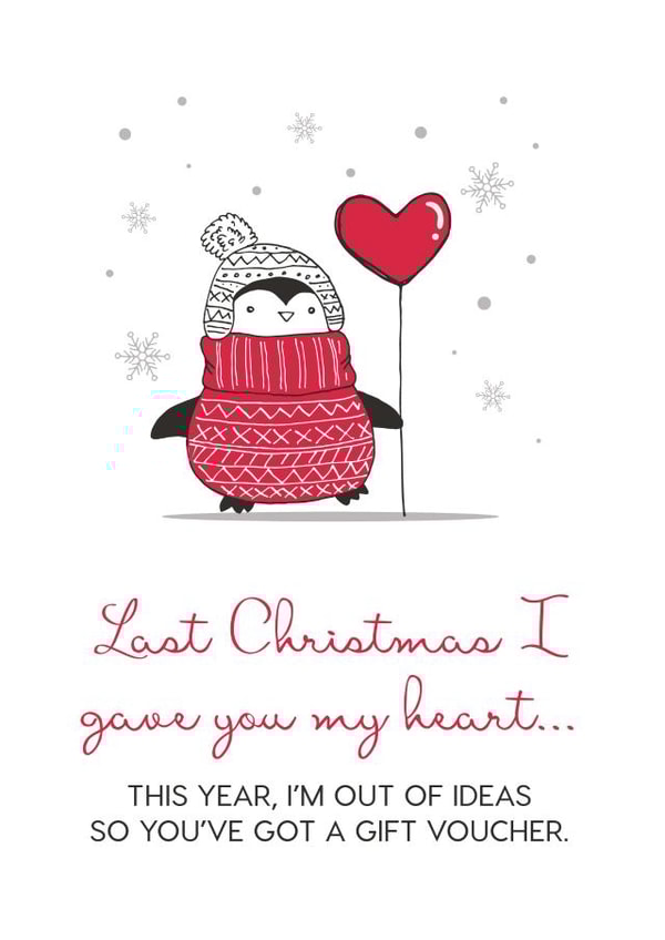 Last Christmas Gift Voucher Card created by The Treasured