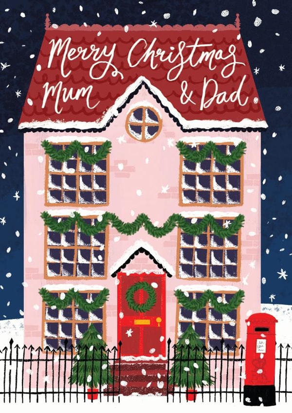 Sweet - Classic - Traditional - Mum and Dad - Town House - Festive - Merry Christmas Card created by Making Meadows Ltd