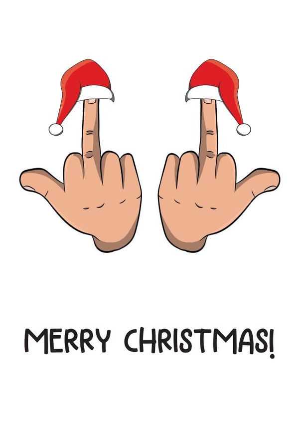 Funny Middle Finger Christmas Card created by Nidd And Rigg!
