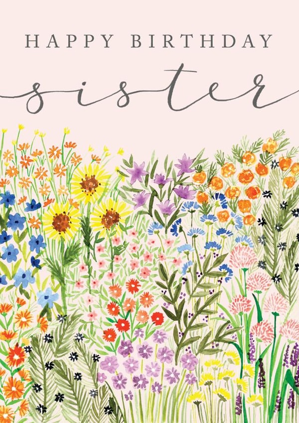 Pink Floral Happy Birthday Sister card created by Making Meadows Ltd