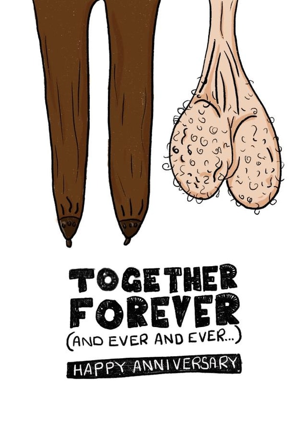 Saggy boobs and balls anniversary card created by Ivorymint cards