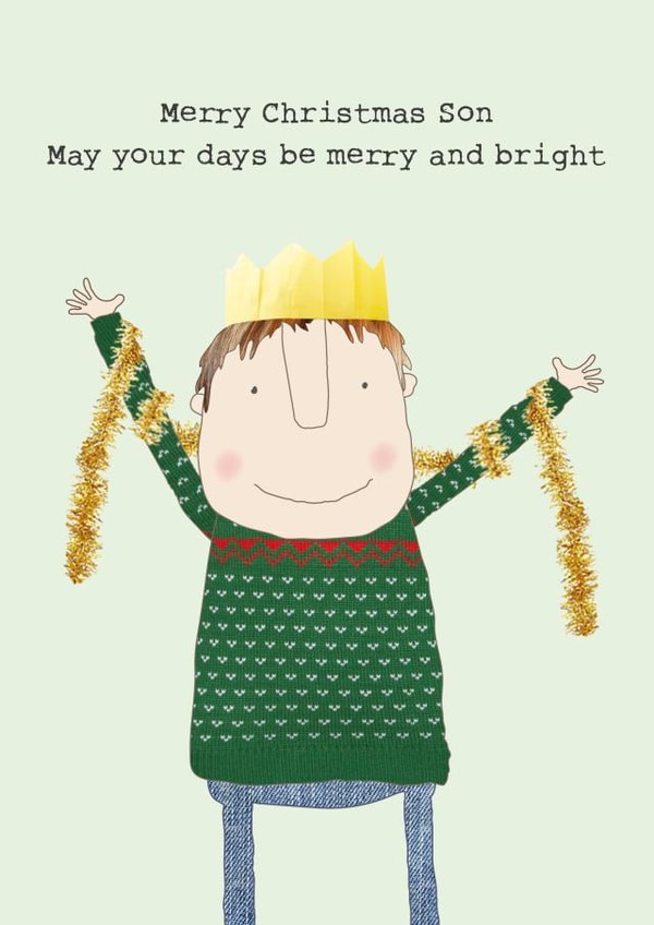 Merry & Bright Son Christmas card created by Rosie Made A Thing